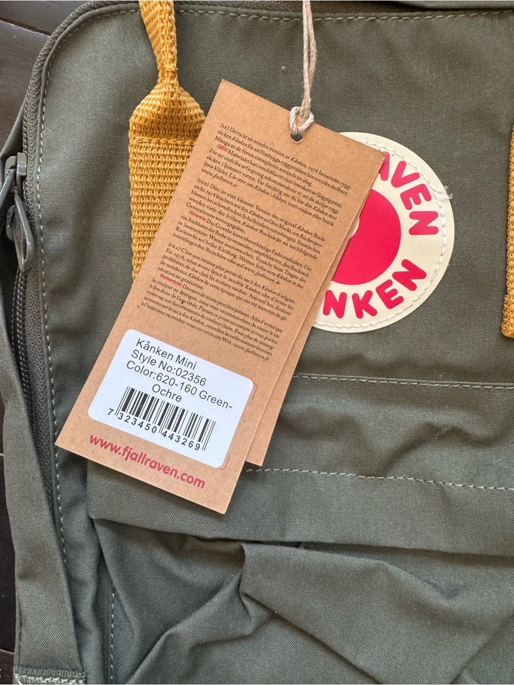 Fjallraven Kanken Mini Backpack Green Ochre NWT Brand new with tags. Never used